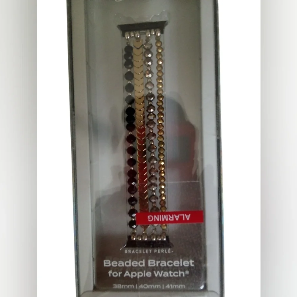 Apple - New In Box,Beaded Gold & Silver Tone Bracelet For Apple Watch Size 38-41